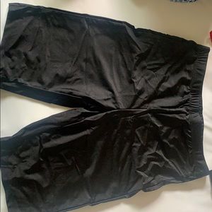 Black shiny biker shorts